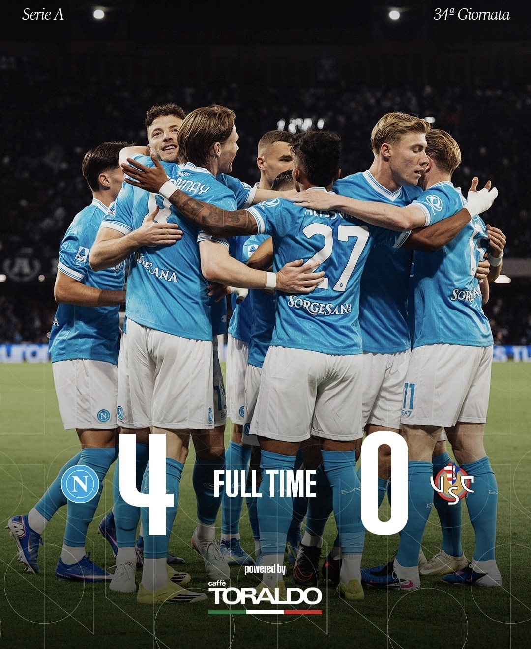 Napoli 4-0 Cremonese, risveglio dei campioni d'italia